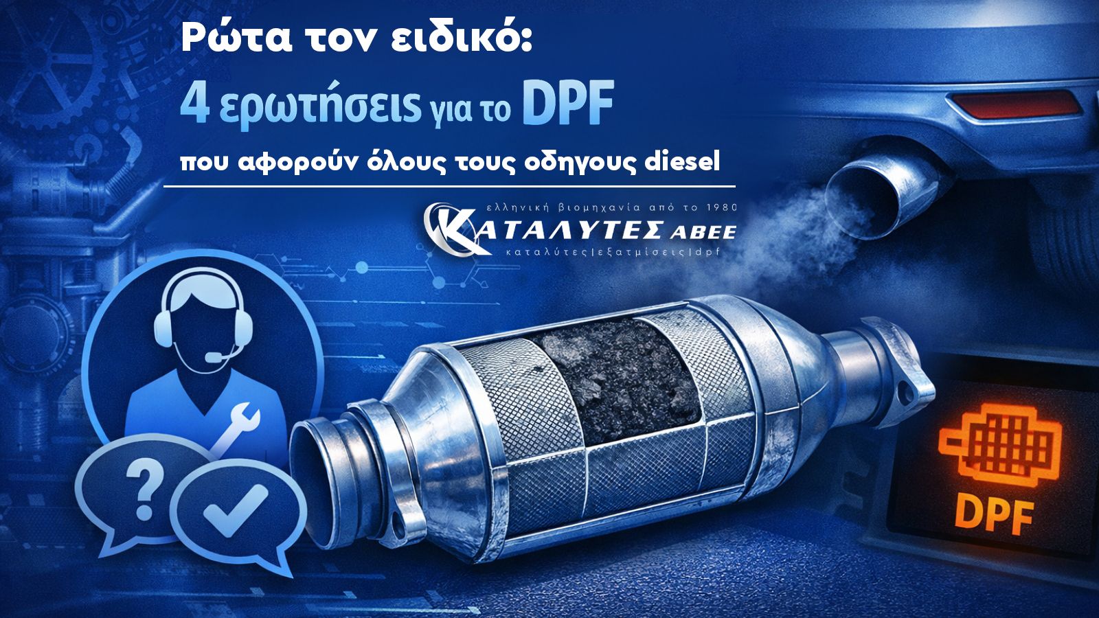 DPF: Ο Φώτης Κουζιώρτης της ΚΑΤΑΛΥΤΕΣ ΑΒΕΕ απαντά σε 4 βασικές ερωτήσεις για καθαρισμό DPF, αντικατάσταση φίλτρου μικροσωματιδίων, κόστος και σωστή δι